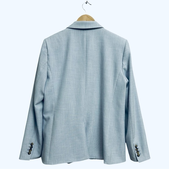 Ann Taylor The Notched One Button Blazer in Cross Weave Deep Wisteria - Picture 5 of 11